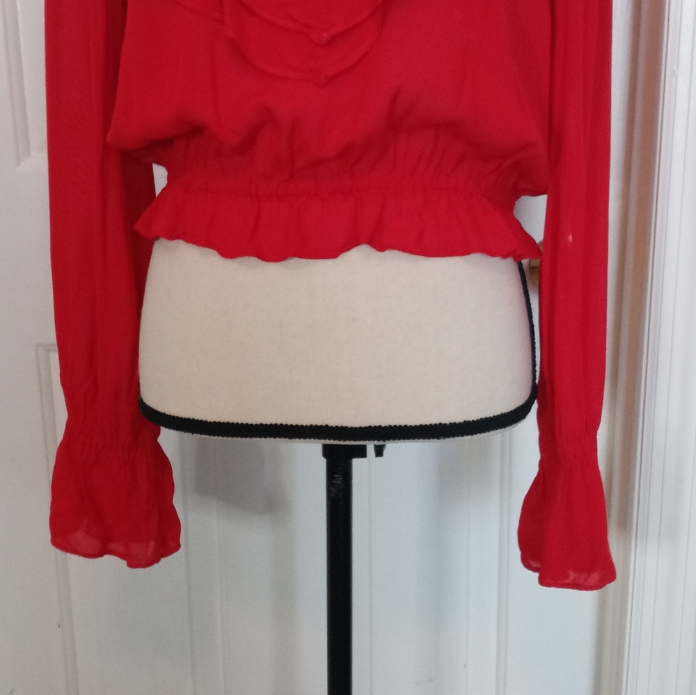 & Other Stories Red Ruffle d Blouse - Picture 6 of 13